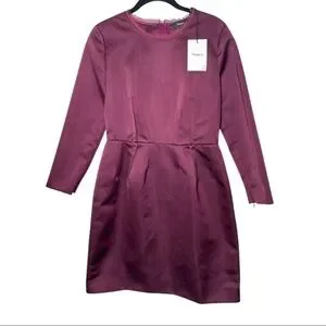 burgundy formal dresses Mermaid Burgundy Lace Strapless Split Satin Dress  Lisposa